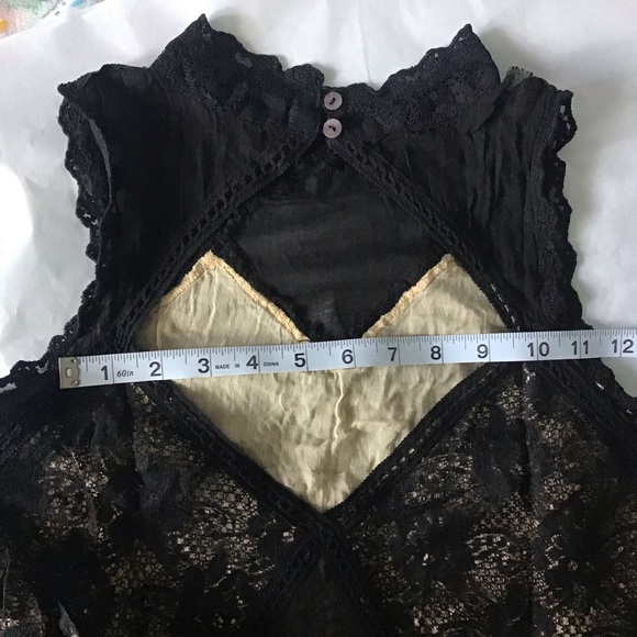 Free People Angel Lace Dress Woman’s XS High Neck Feminine Romantic Open Back - Picture 11 of 13